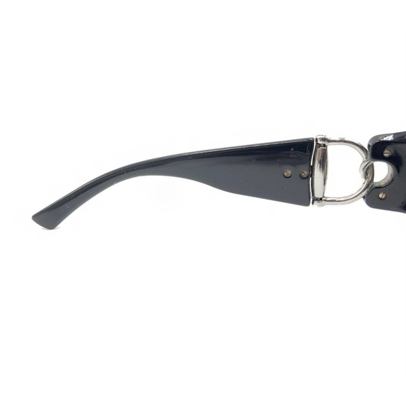 Gucci Black Silver Rectangle Wrap Sunglasses Gray Lens Designer Men Women - Picture 10 of 12